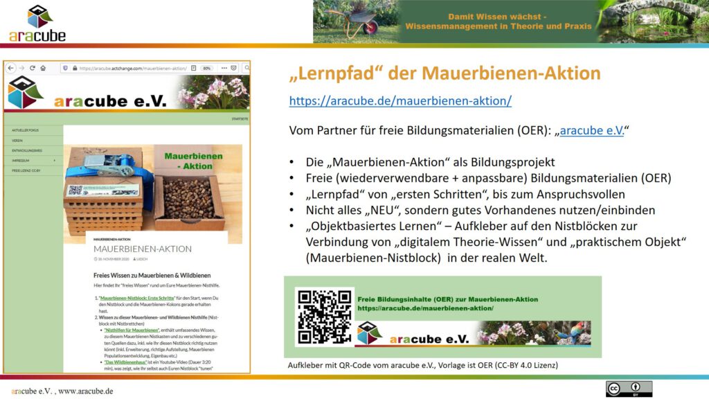 Lernpfad der Mauerbienen-Aktion