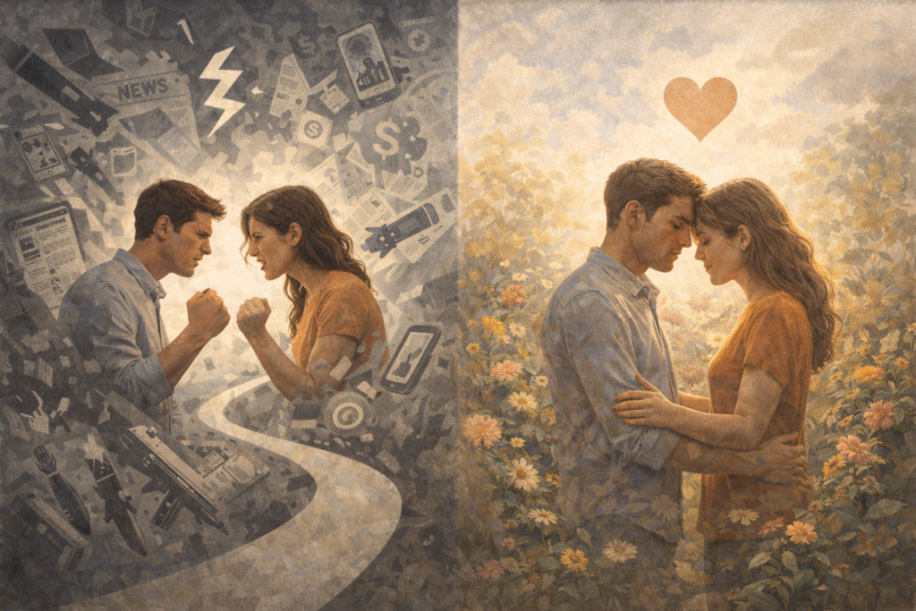 KISS - Prinzip „Fuck or Fight“ (KI, DALLE-3)