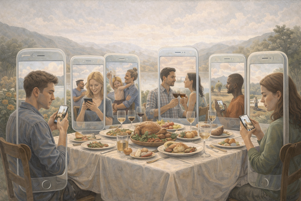 Alle verbunden, niemand zufrieden (KI, DALLE-3)